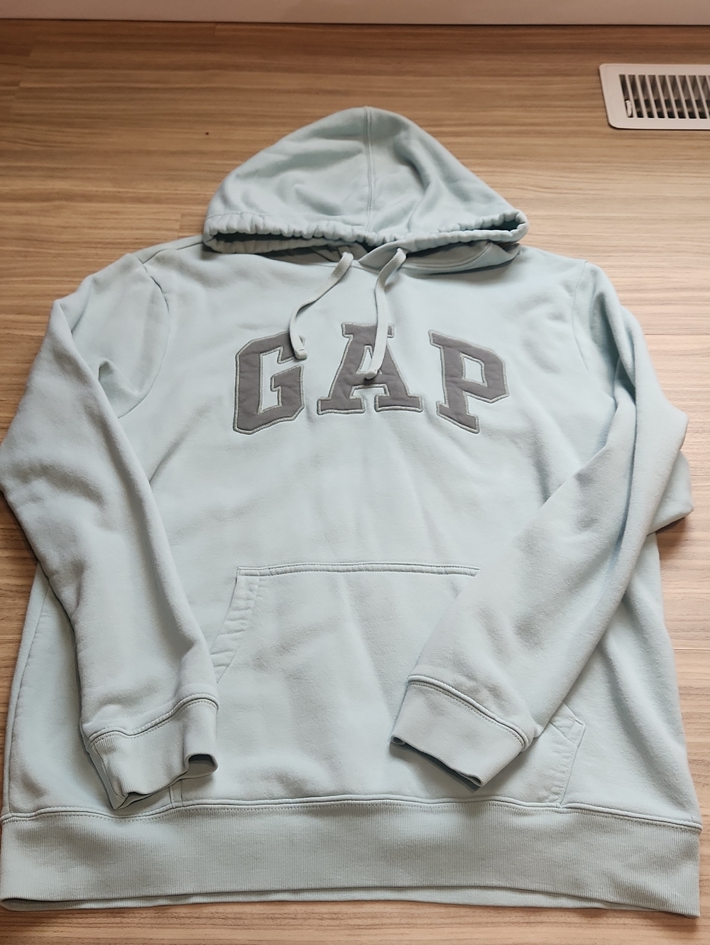 GAP Light Green Men's Hoodie with Gray Logo Appliqué